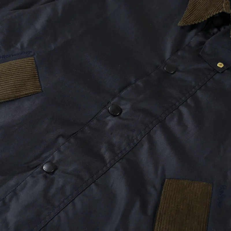 Barbour x Flower Mountain Oversized Transport Waxed Jacket Navy-10