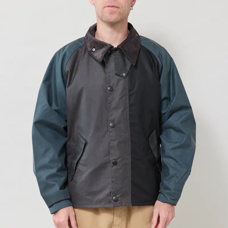 Barbour Patchwork Transport Wax Jacket Black Multi