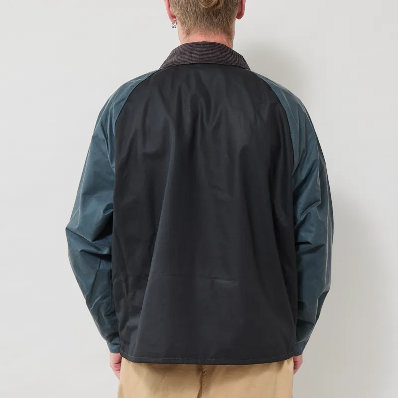 Barbour Patchwork Transport Wax Jacket Black Multi-2