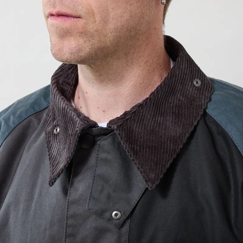 Barbour Patchwork Transport Wax Jacket Black Multi-3