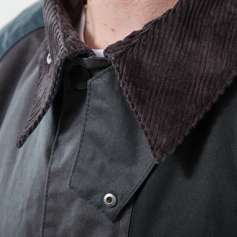 Barbour Patchwork Transport Wax Jacket Black Multi-4