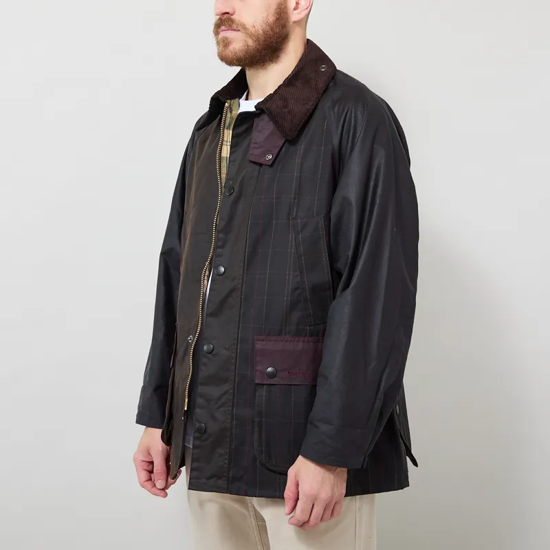 Barbour Patchwork Oversized Bedale Waxed Jacket Tartan Multi-1