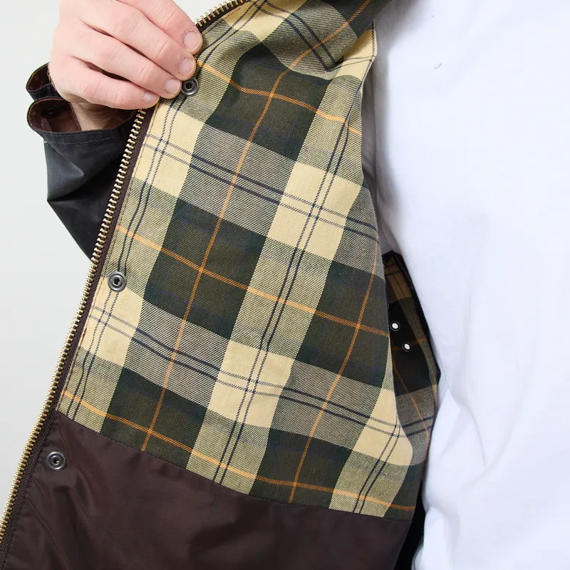 Barbour Patchwork Oversized Bedale Waxed Jacket Tartan Multi-12