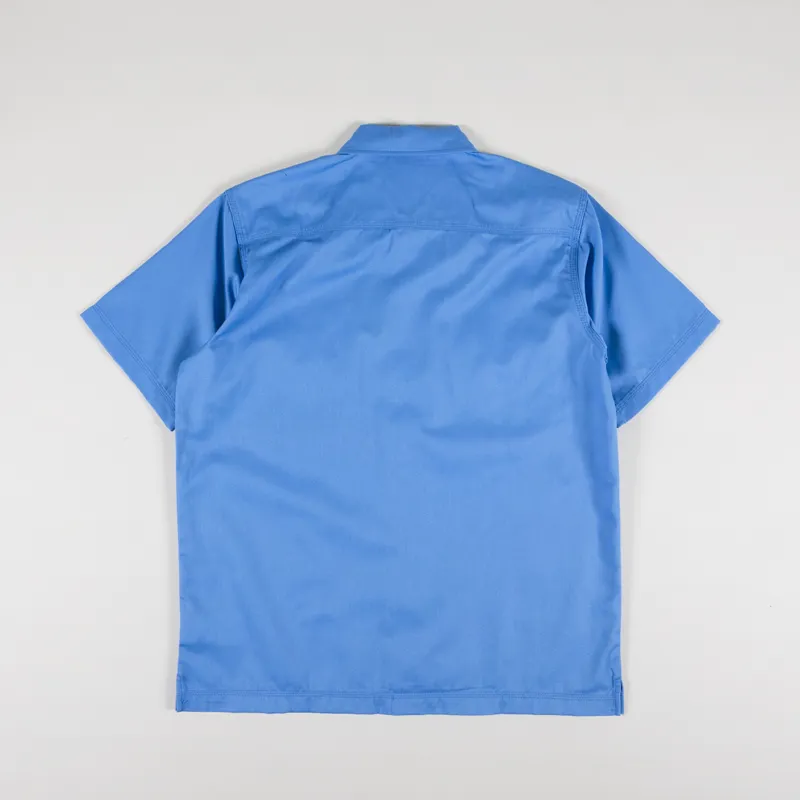 Dickies Madras Short Sleeve Shirt Azure Blue-1