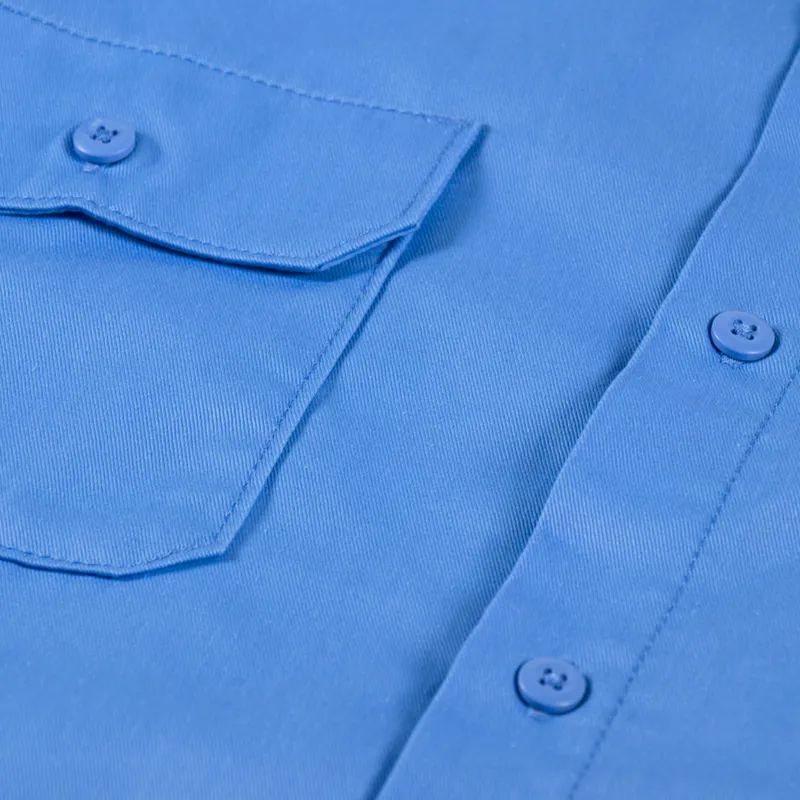 Dickies Madras Short Sleeve Shirt Azure Blue-3