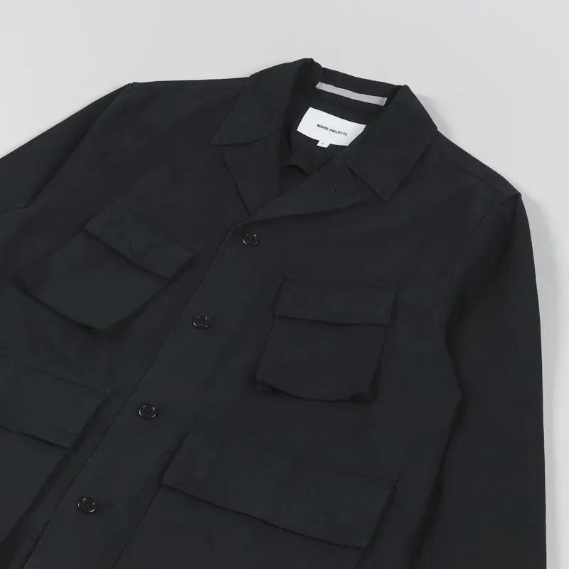 Norse Projects Mads Ripstop Tab Series Jacket Black-3