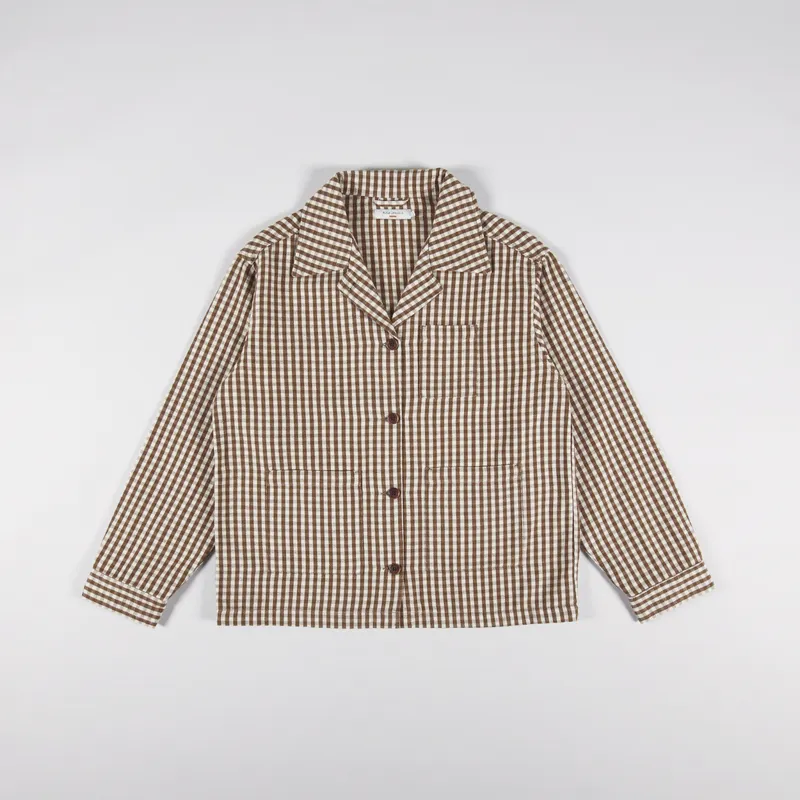 Nudie Jeans Womens Maj Overshirt Gingham Oak