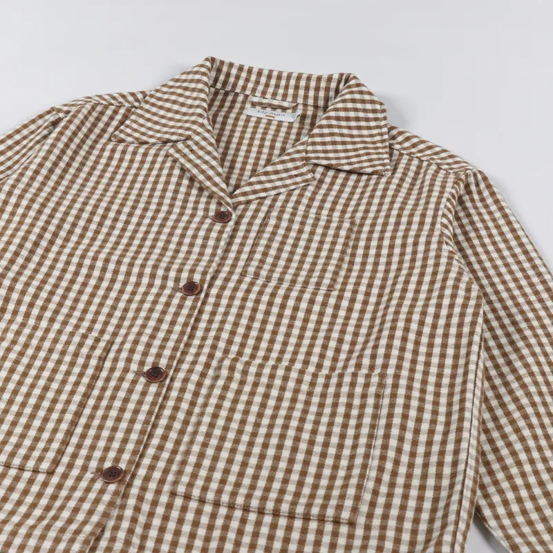 Nudie Jeans Womens Maj Overshirt Gingham Oak-5