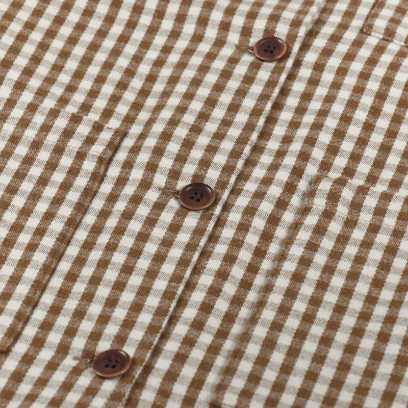 Nudie Jeans Womens Maj Overshirt Gingham Oak-7