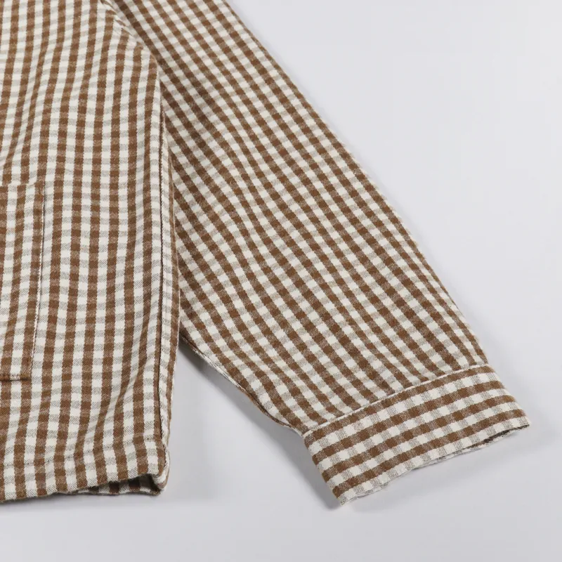Nudie Jeans Womens Maj Overshirt Gingham Oak-8