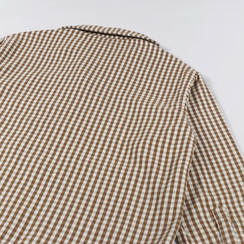 Nudie Jeans Womens Maj Overshirt Gingham Oak-10