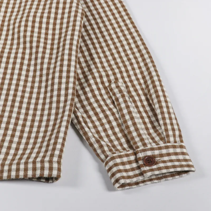 Nudie Jeans Womens Maj Overshirt Gingham Oak-11