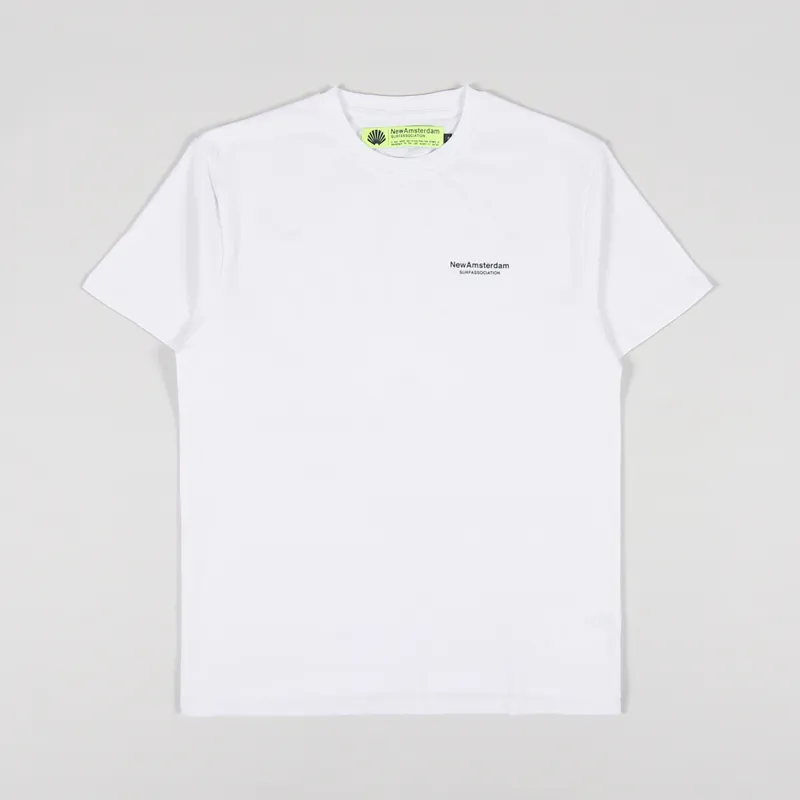 New Amsterdam Surf Association Name Map T Shirt White-1