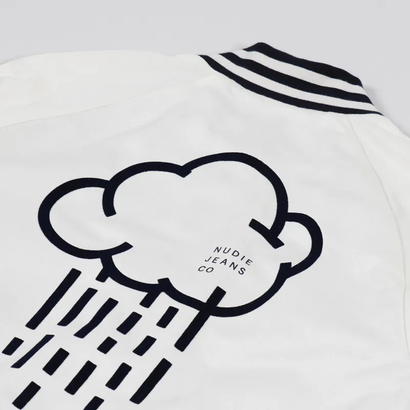 Nudie Jeans Reversible Mark Baseball Jacket Off White Navy-8