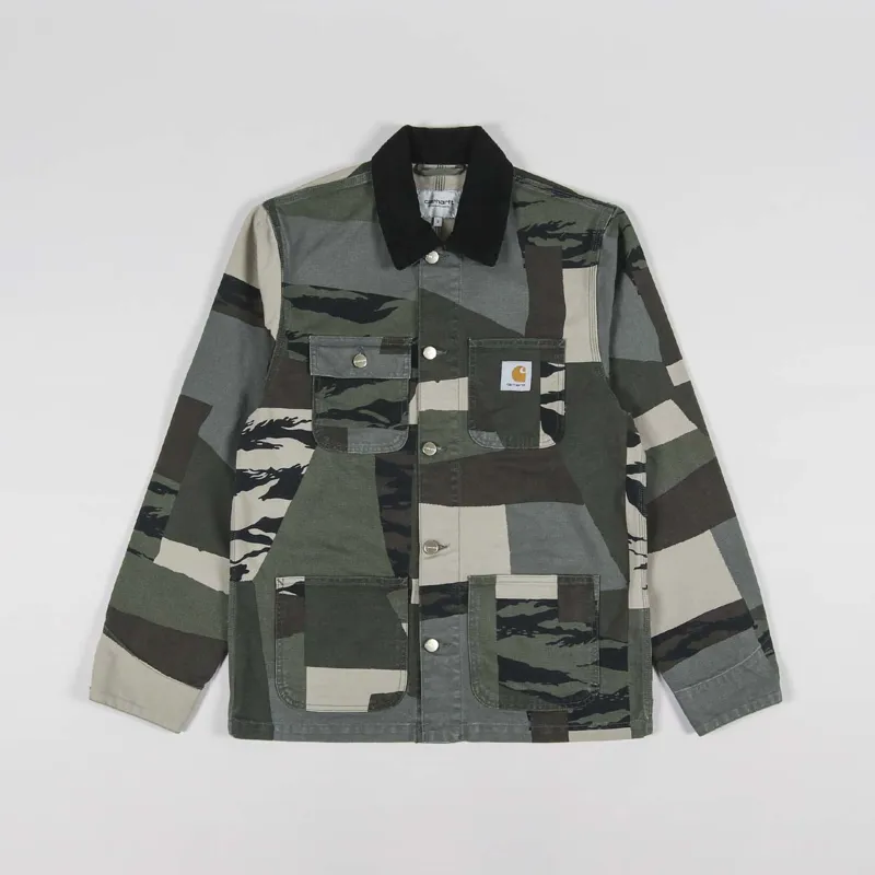 Jackets Carhartt WIP Detroit Jacket Camo Mend/ Black Stone Washed