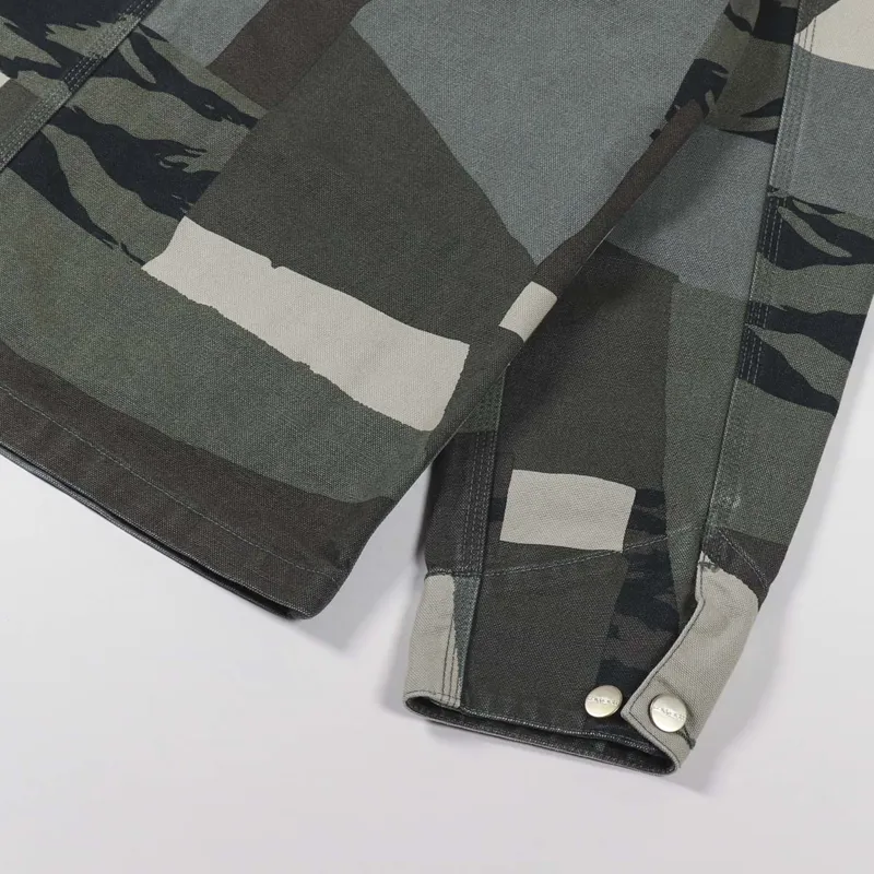 Carhartt WIP Michigan Coat Camo Mend Black-6