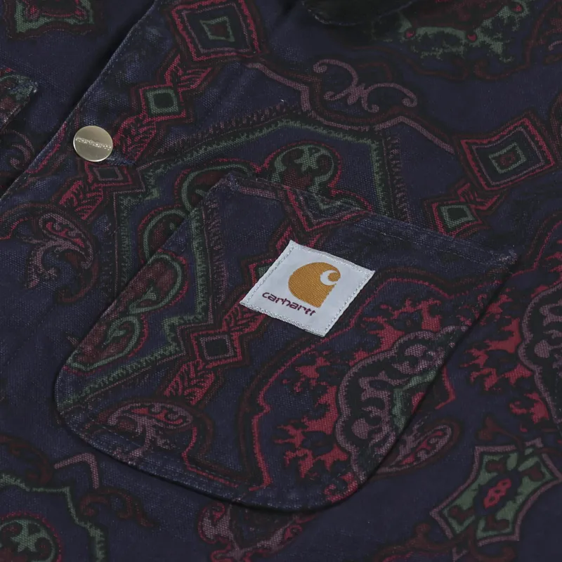 Carhartt WIP Mens Michigan Coat Dark Navy Multi Verse Black