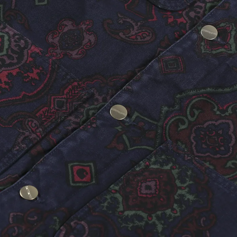 Carhartt WIP Mens Michigan Coat Dark Navy Multi Verse Black