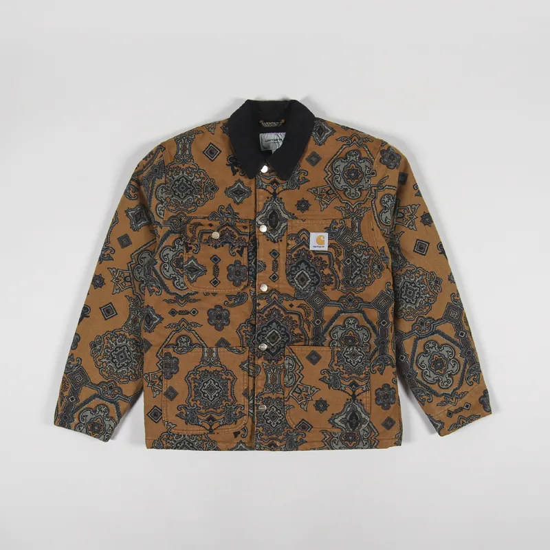 Carhartt WIP Mens Michigan Coat Hamilton Brown Multi Verse Black