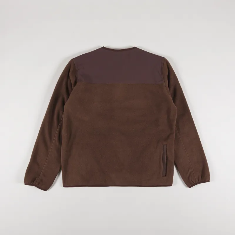 Purple Mountain Observatory Micro Fleece Cardigan Potting Soil-1