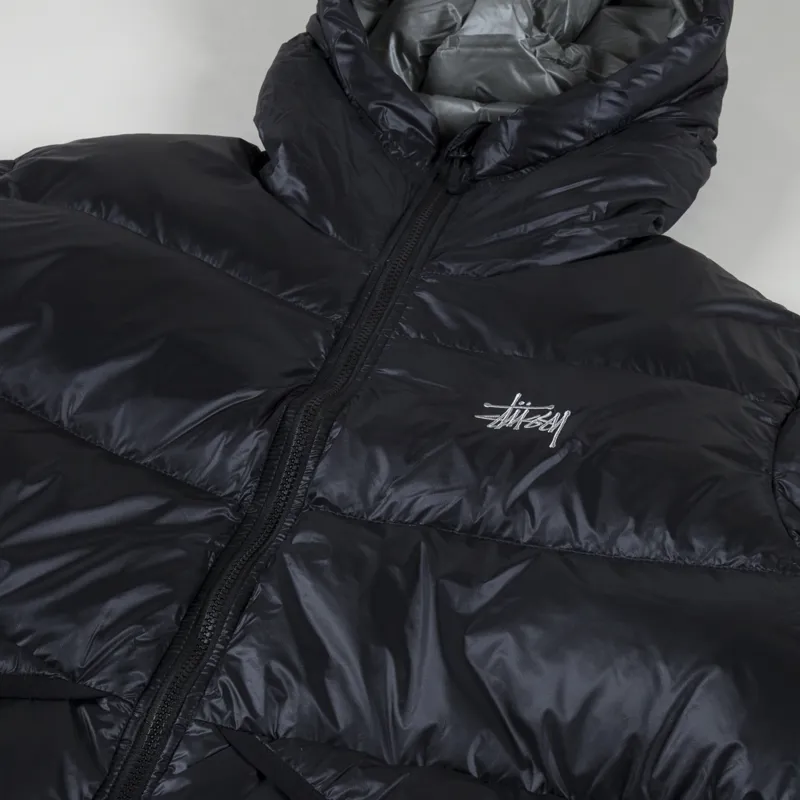 Stussy Mens Insulated Down Parka Micro Ripstop Phantom Black