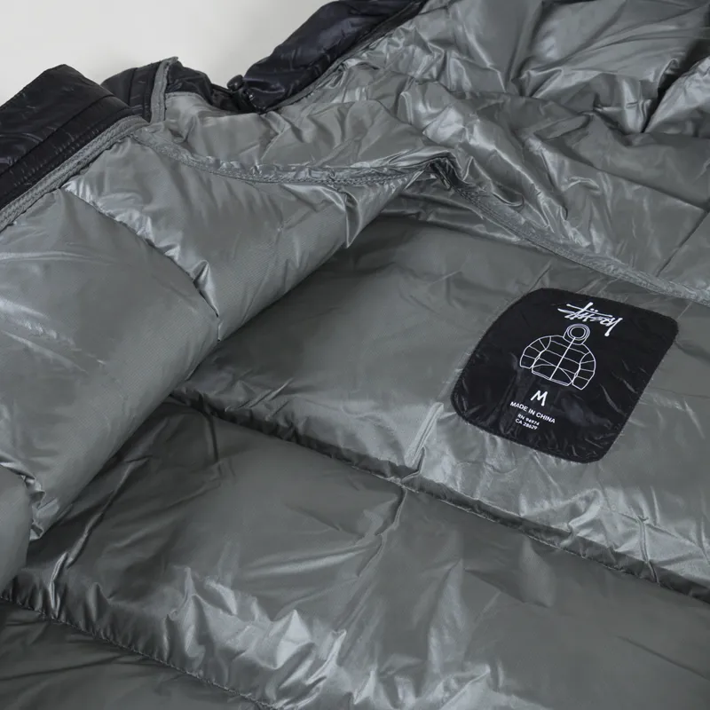 Stussy Mens Insulated Down Parka Micro Ripstop Phantom Black