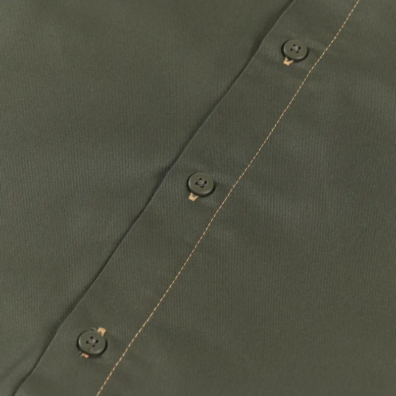 Dickies Madras Short Sleeve Shirt Military Green-5