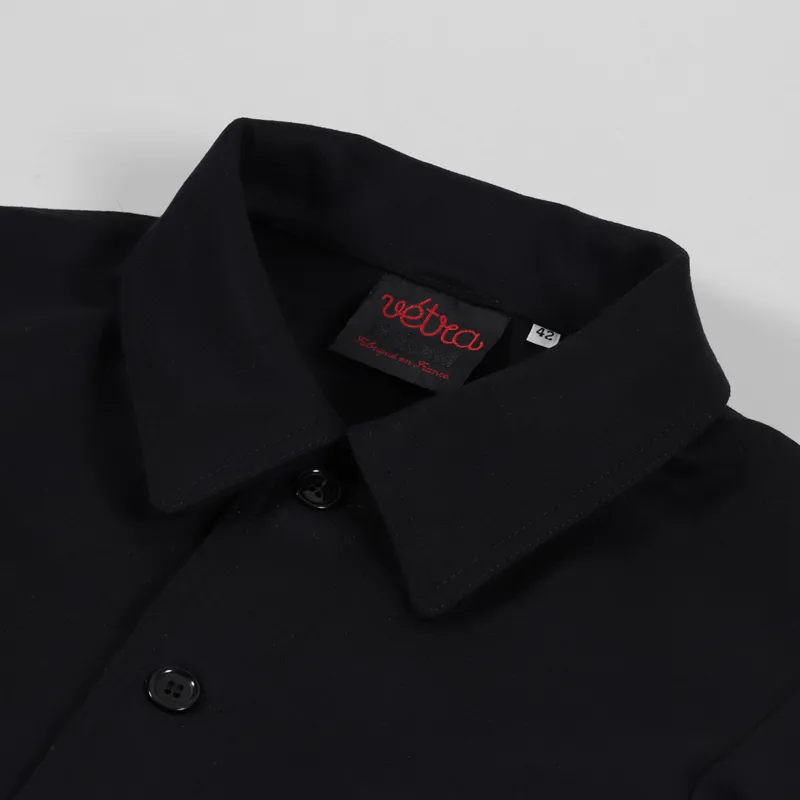 Honnete black melton wool jacket France製 100% Wool melton french workwear jacket / A L'O - 1905 - Paris