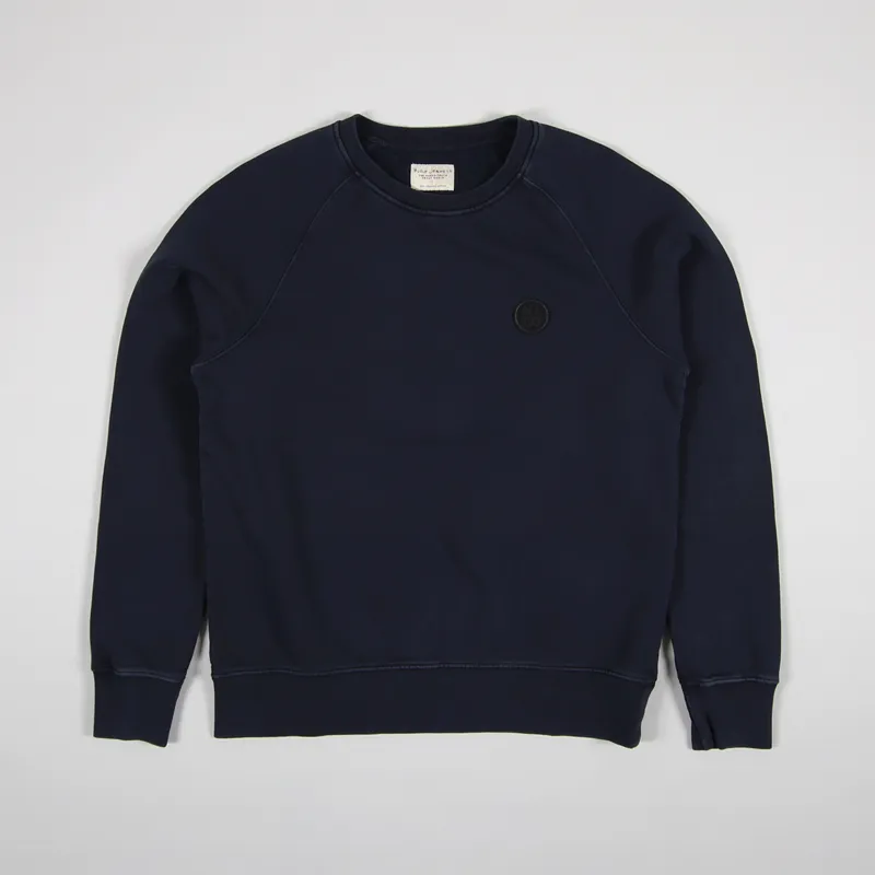 Nudie Jeans Co Mens Melvin NJCO Circle Sweatshirt Navy Blue