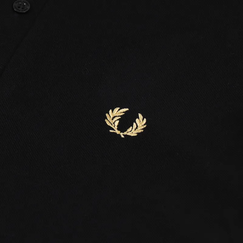Fred Perry Reissues Made In England M12 Twin Tipped Shirt Black Gold-2