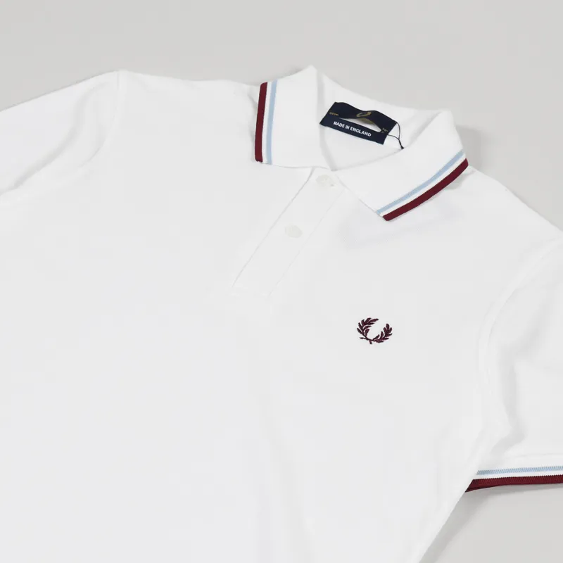 Fred Perry Reissues Made In England M12 Twin Tipped Shirt White Ice-1
