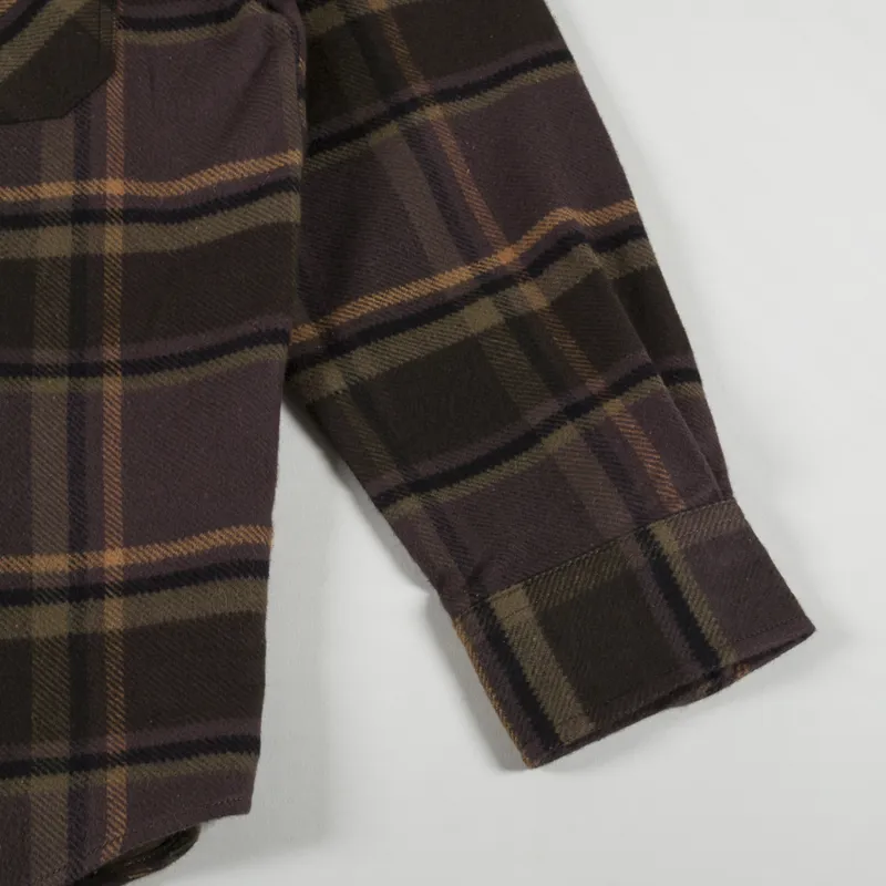 Polar Skate Co. Mike Flannel Long Sleeve Shirt Brown Mauve Check