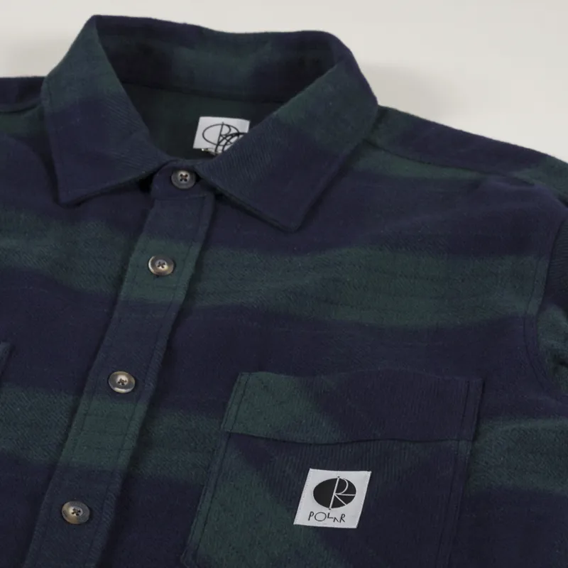 Polar Skate Co. Mike Flannel Shirt Navy Teal-2