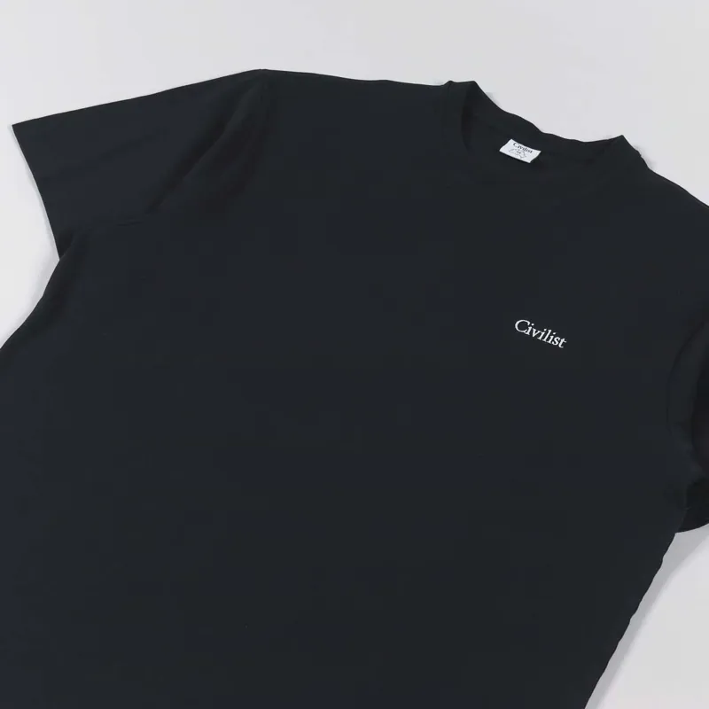 【CIVILIST】 Mini Logo Tee / Black Civilist Mini Logo T-Shirt - Black | Flatspot