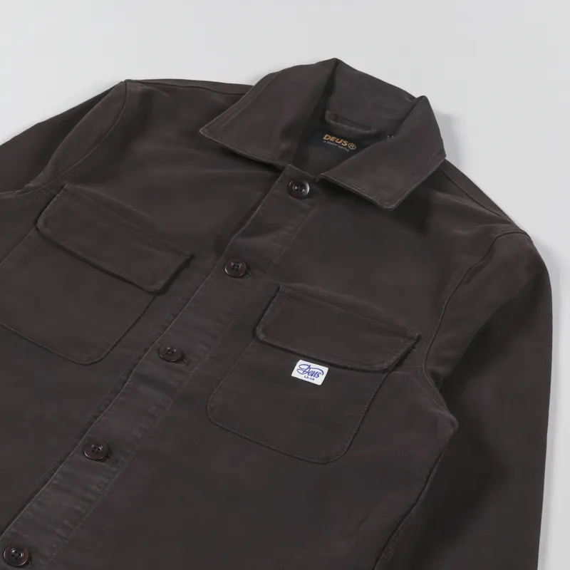 Deus Ex Machina Moleskin Work Shirt Choc Brown-3