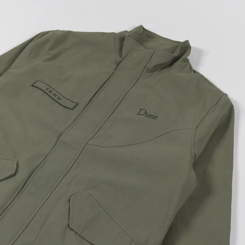 Dime MTL Mens Military I Know Fatigue Jacket Army Green