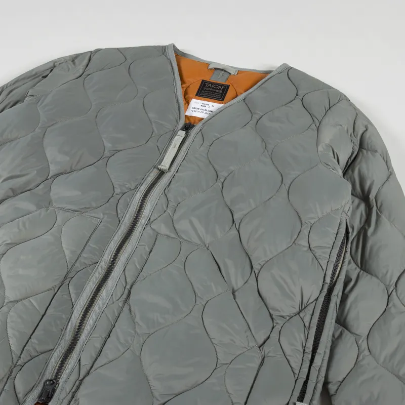 Taion Military V Neck Zip Down Jacket Dark Sage Green-3