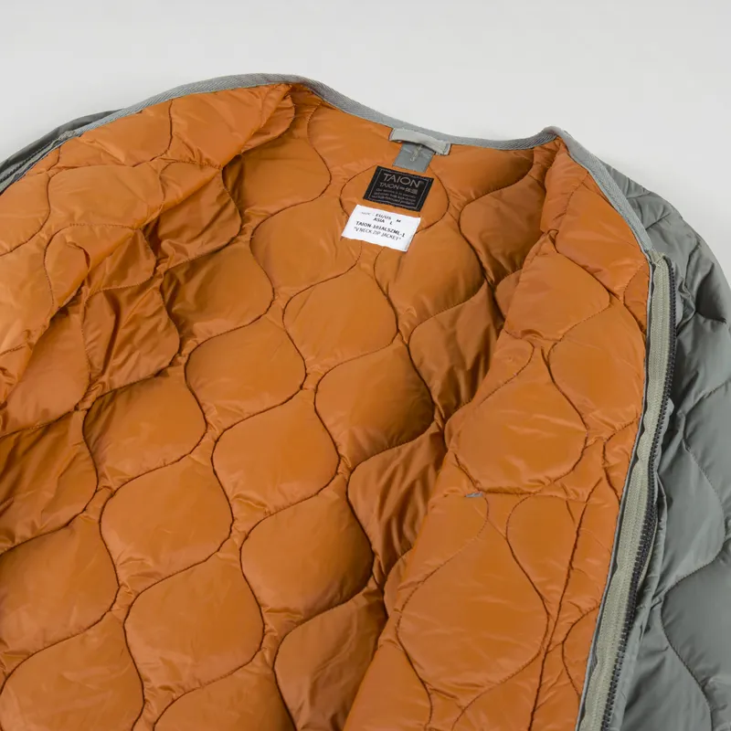 Taion Military V Neck Zip Down Jacket Dark Sage Green-4