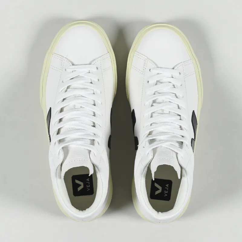 Veja Womens Minotaur Chromefree Leather Shoes Extra White Black Butter-1