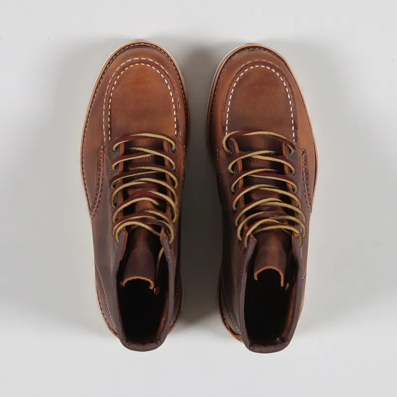 Red Wing Moc Toe Boots Copper Rough Tough-4