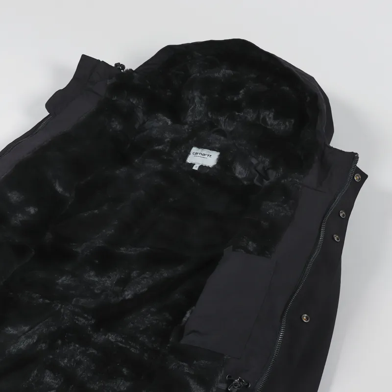 Carhartt WIP Mens Waterproof Morden Jacket Black Winter Parka