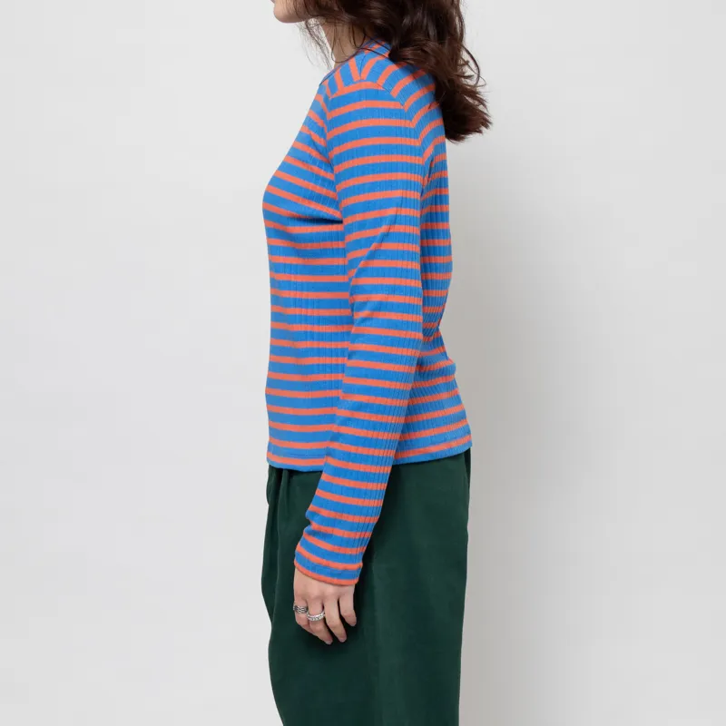 Rita Row Womens Rodo T Shirt Blue Orange Stripes-1