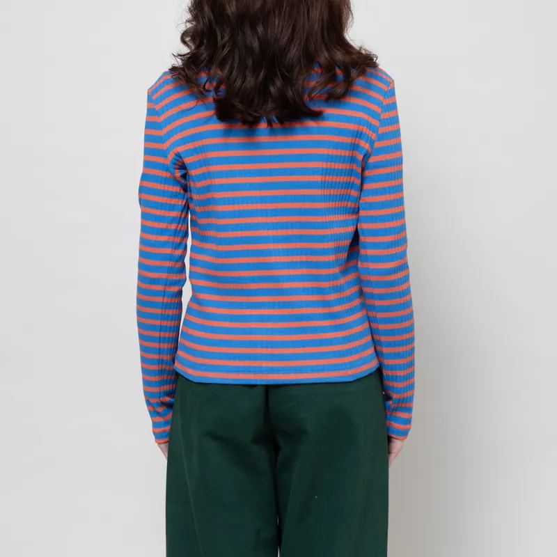 Rita Row Womens Rodo T Shirt Blue Orange Stripes-2