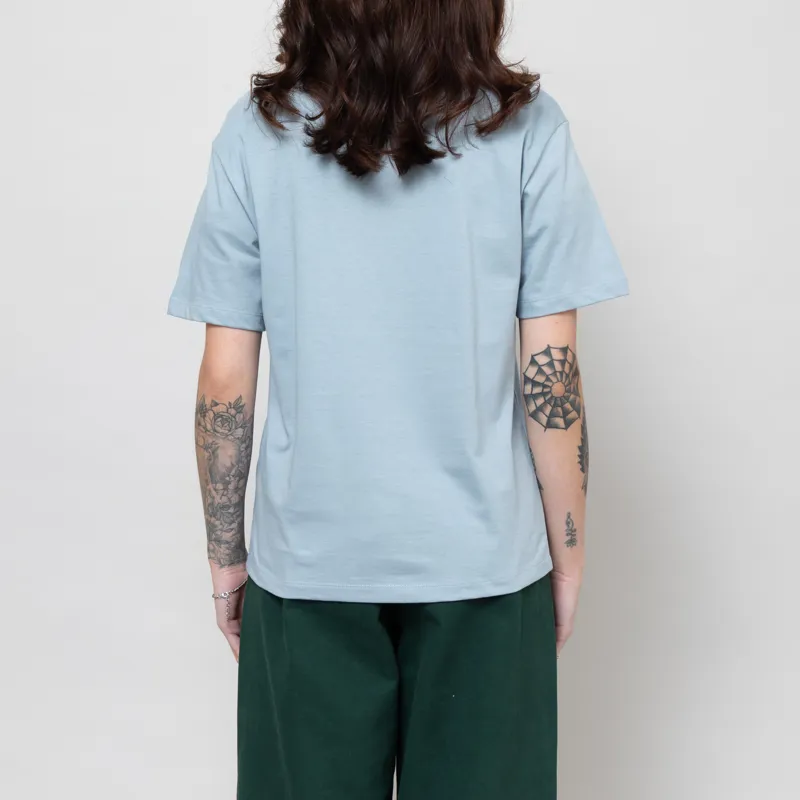 Carhartt WIP Womens Chase T Shirt Frosted Blue Gold-2