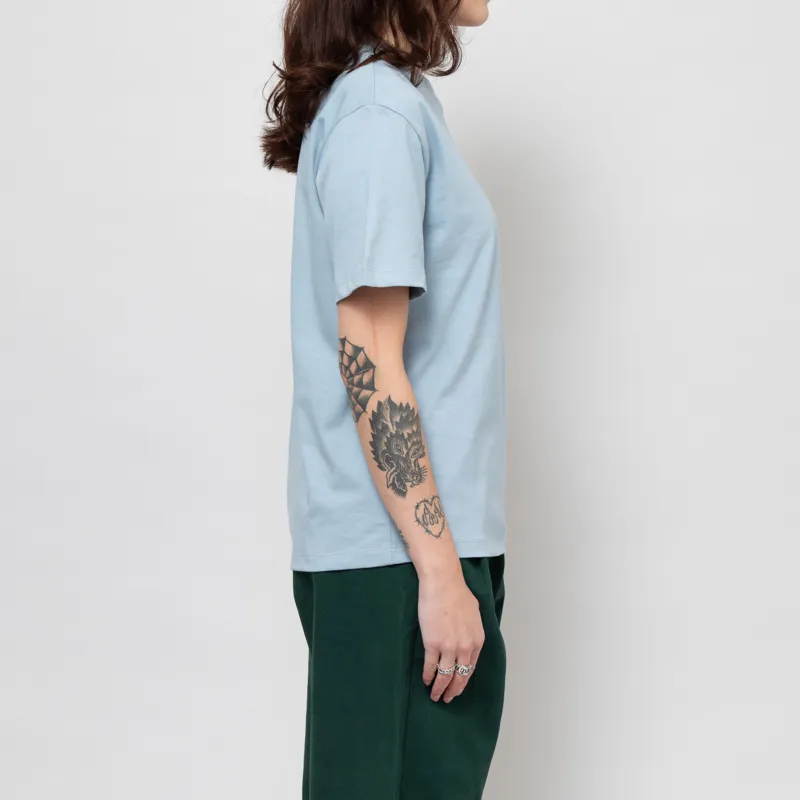 Carhartt WIP Womens Chase T Shirt Frosted Blue Gold-3