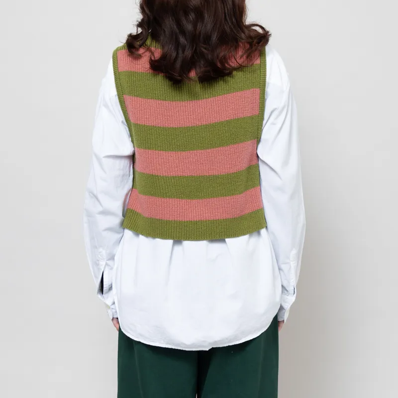 Rita Row Womens Annie Vest Pink Green Stripes-2