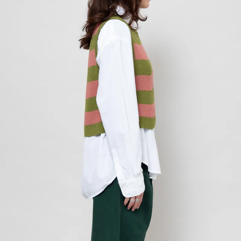 Rita Row Womens Annie Vest Pink Green Stripes-3