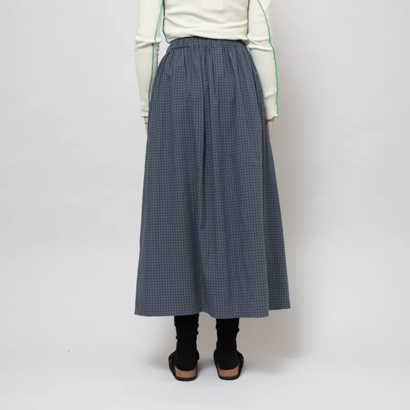 Rita Row Womens Potus A Line Maxi Skirt Blue Checkered