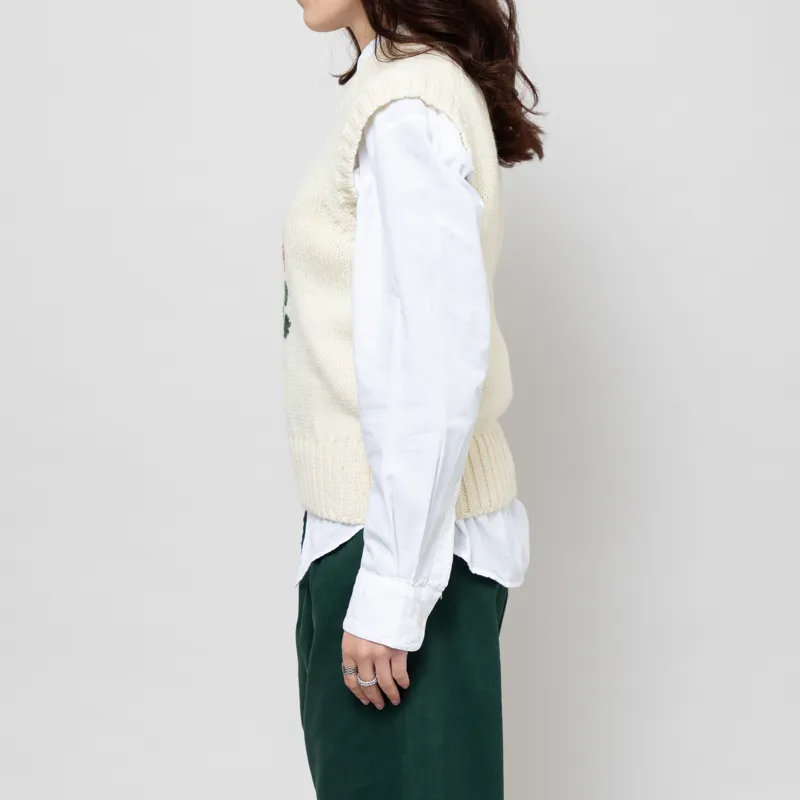 Howlin' Womens Close To The Flower Knitted Vest Ecru-1