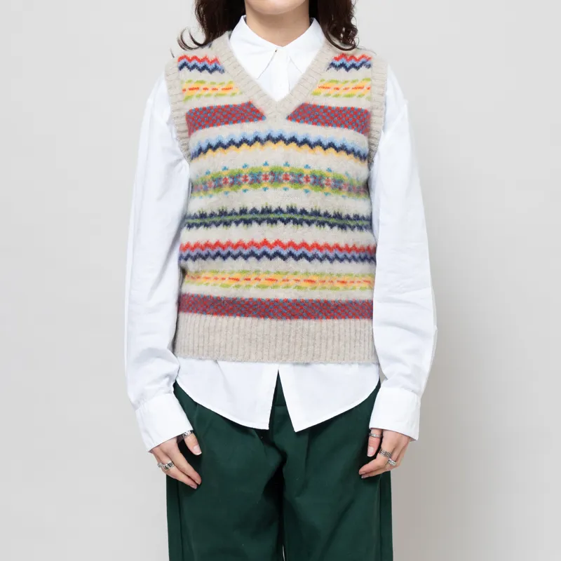 【WONDER WONDER】Kizen Wool Boucle Layered Vest Knit Mini OP L'envers Luce Wool Vest | Garmentory